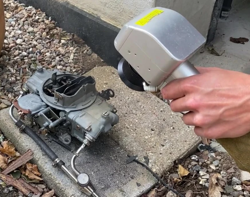 Laser cleaning a mechanical component for project pricing